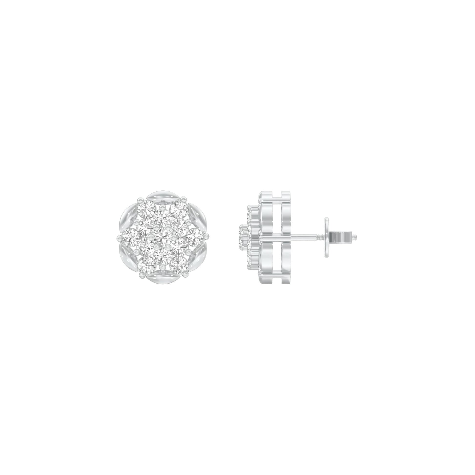 Glowline Diamond Stud Earrings 18 KT / White Gold