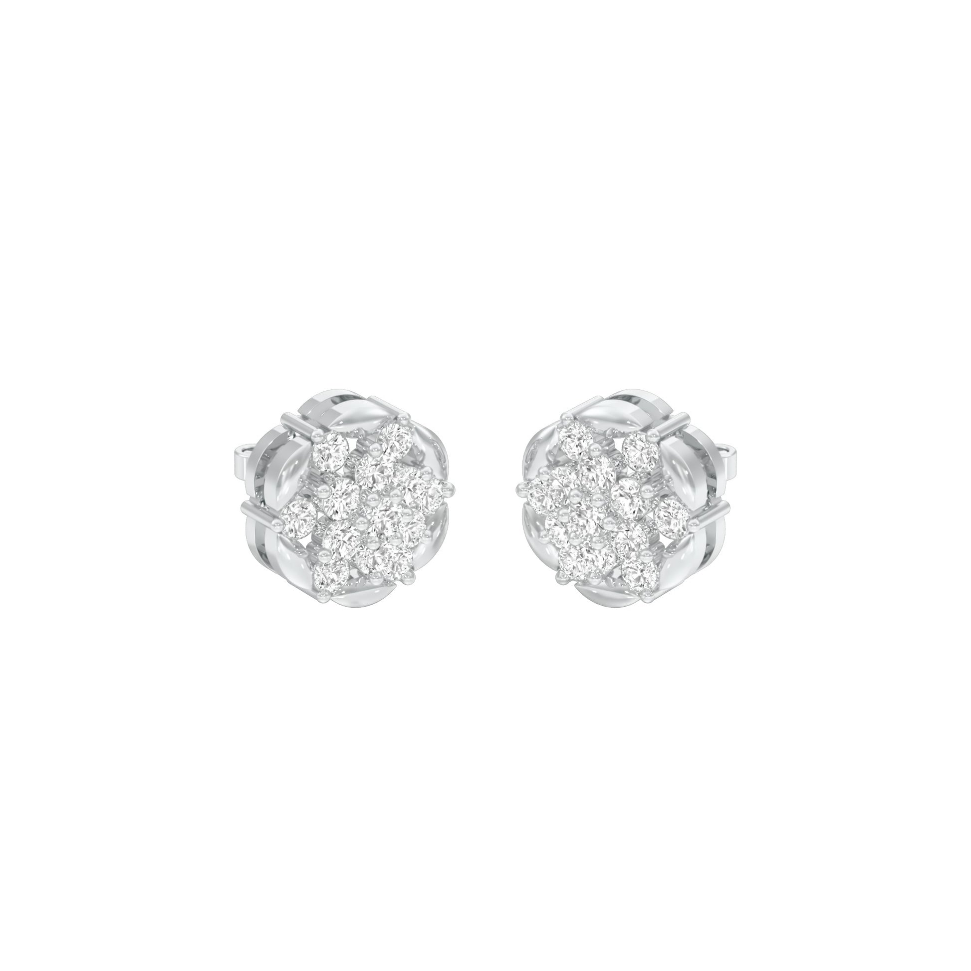 Glowline Diamond Stud Earrings 18 KT / White Gold