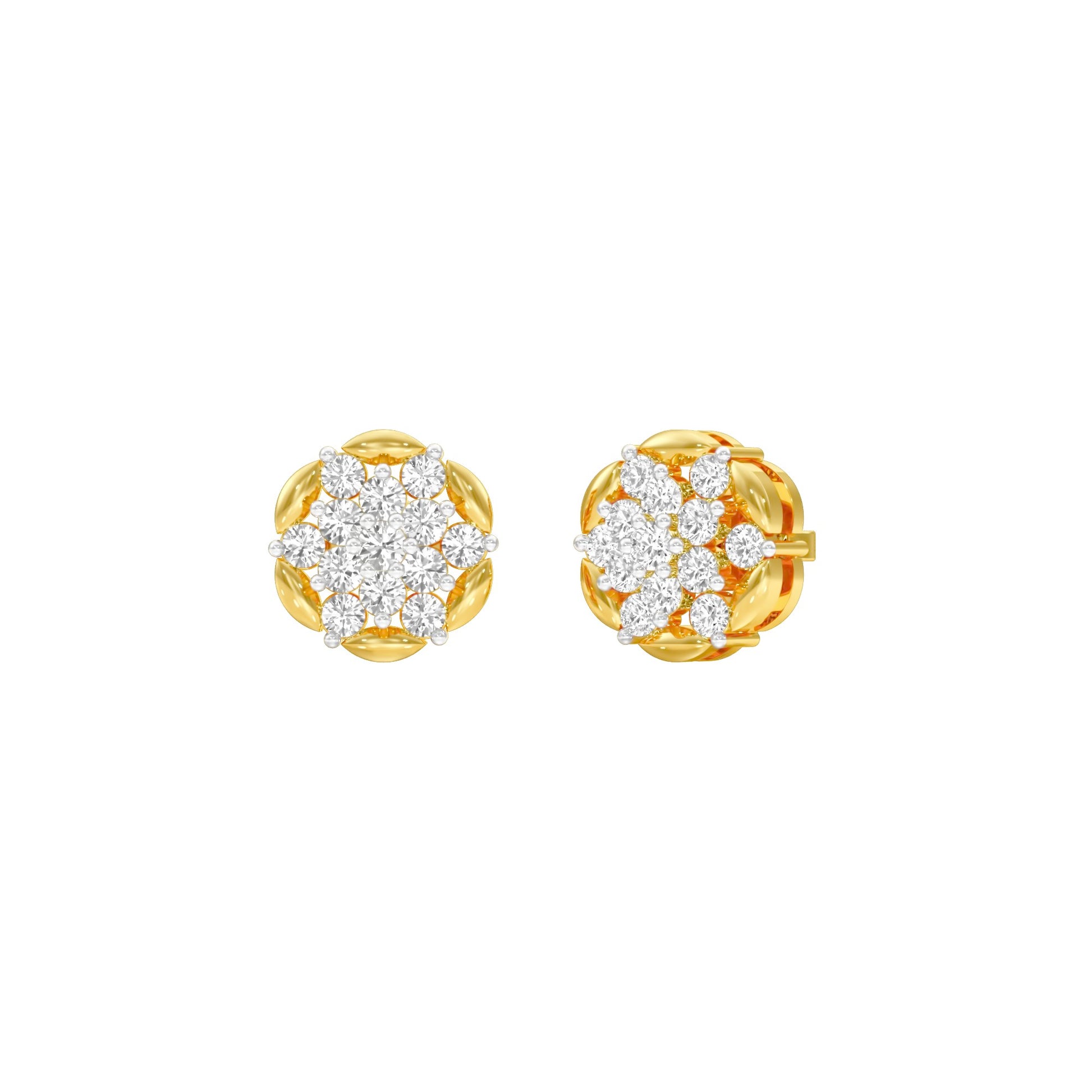 Glowline Diamond Stud Earrings 18 KT / Yellow Gold
