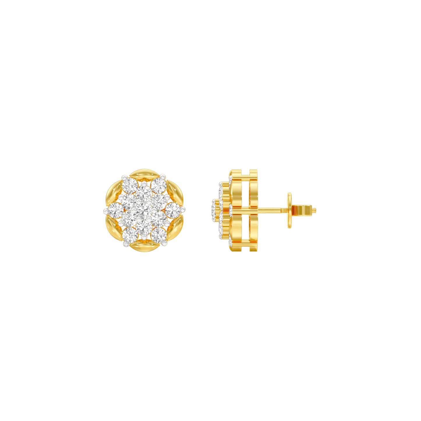 Glowline Diamond Stud Earrings 18 KT / Yellow Gold