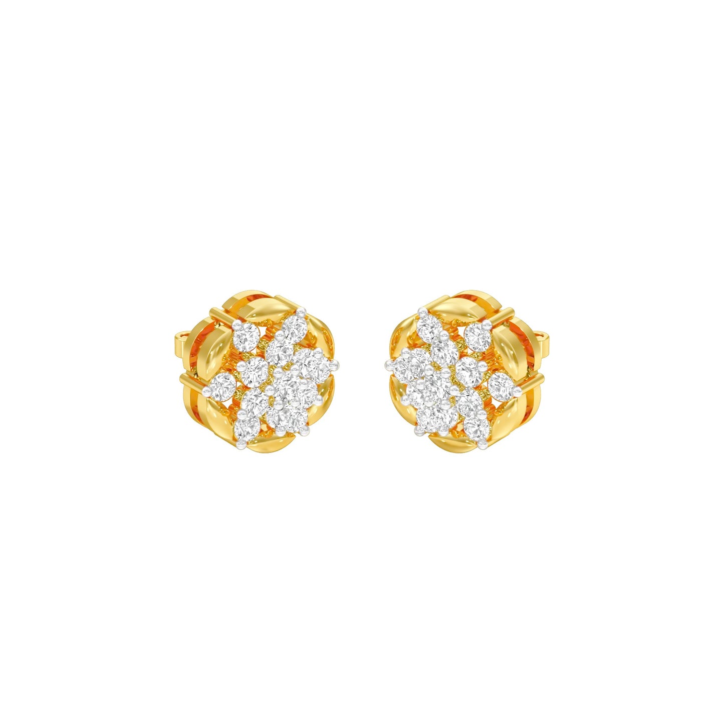 Glowline Diamond Stud Earrings 18 KT / Yellow Gold