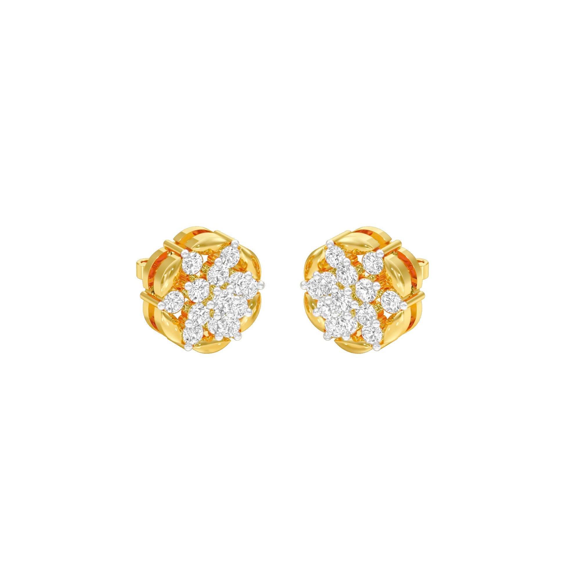 Glowline Diamond Stud Earrings 18 KT / Yellow Gold