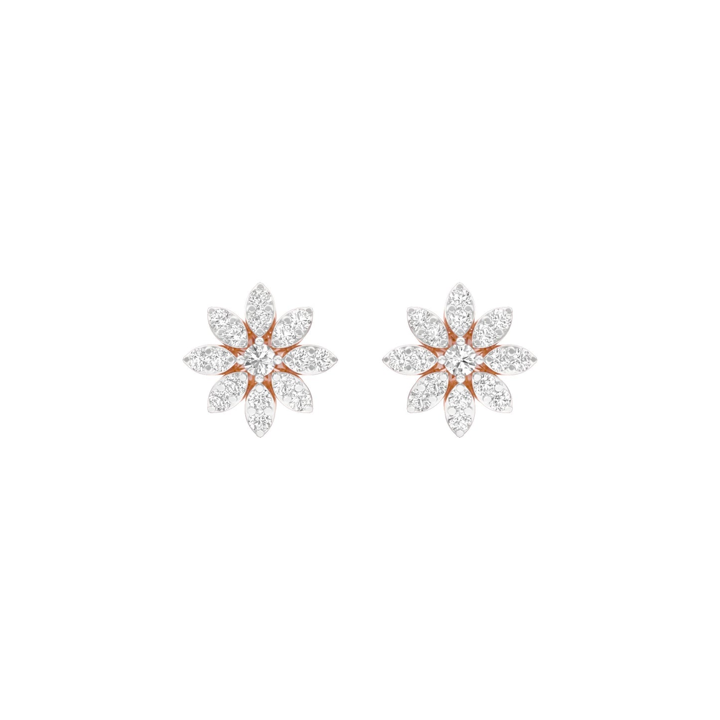 Botanic Blush Diamond Stud Earrings 18 KT / Rose Gold