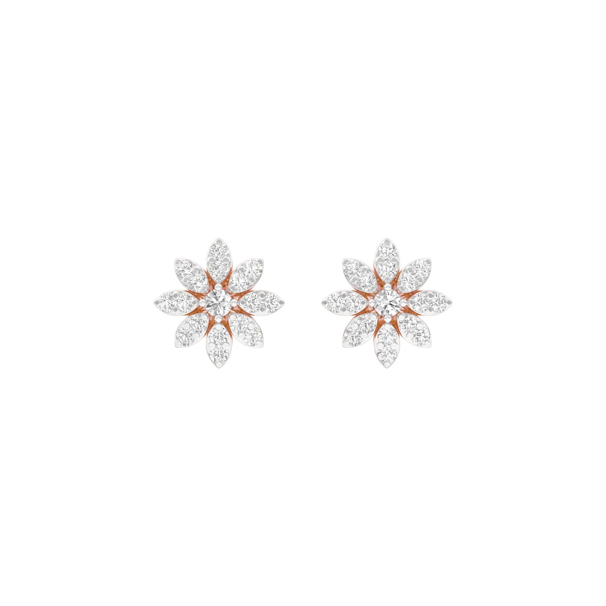 Botanic Blush Diamond Stud Earrings 18 KT / Rose Gold