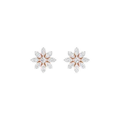 Botanic Blush Diamond Stud Earrings 18 KT / Rose Gold
