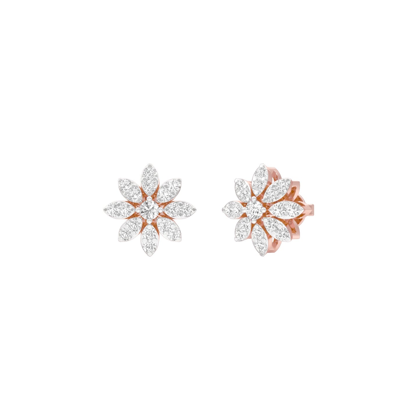 Botanic Blush Diamond Stud Earrings 18 KT / Rose Gold