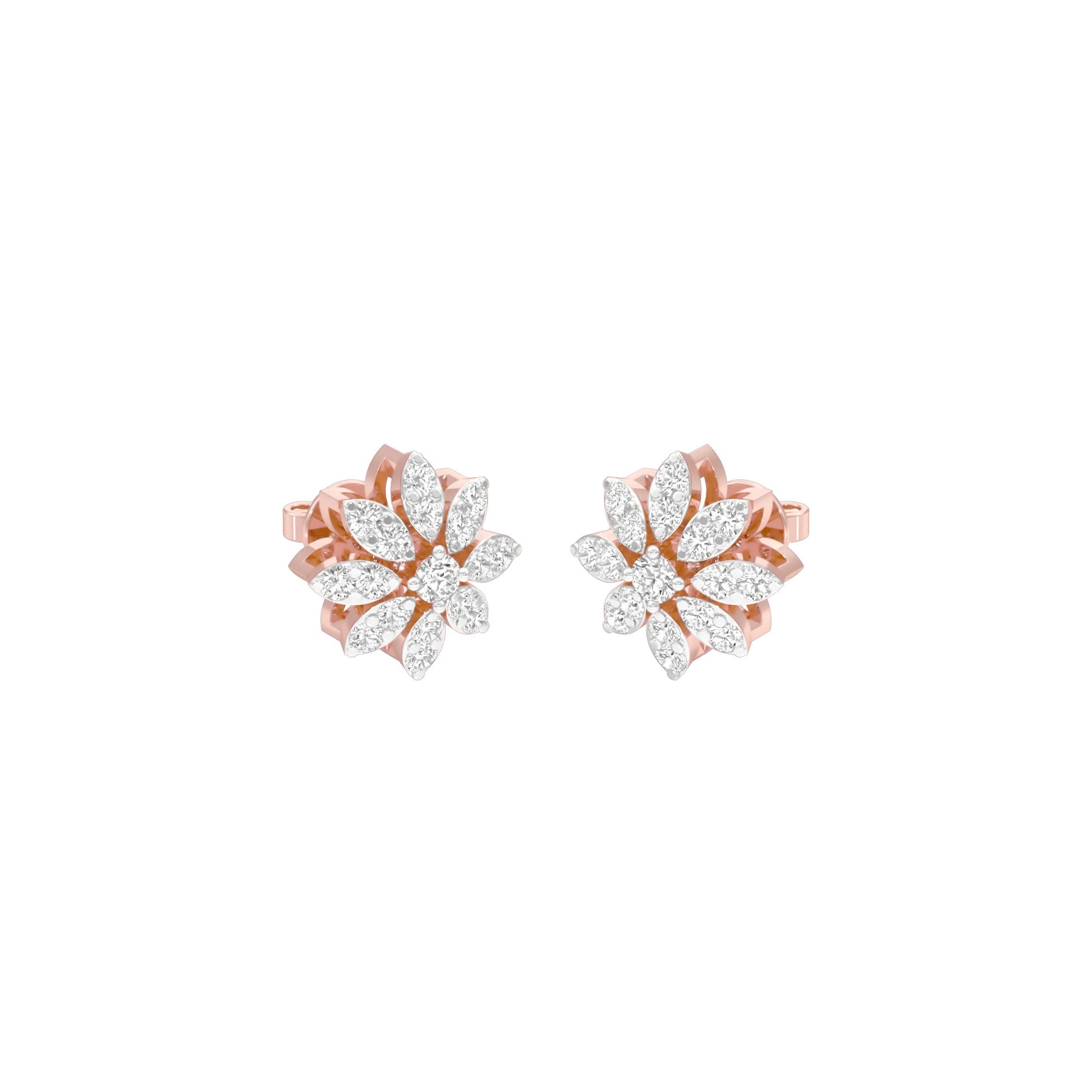 Botanic Blush Diamond Stud Earrings 18 KT / Rose Gold