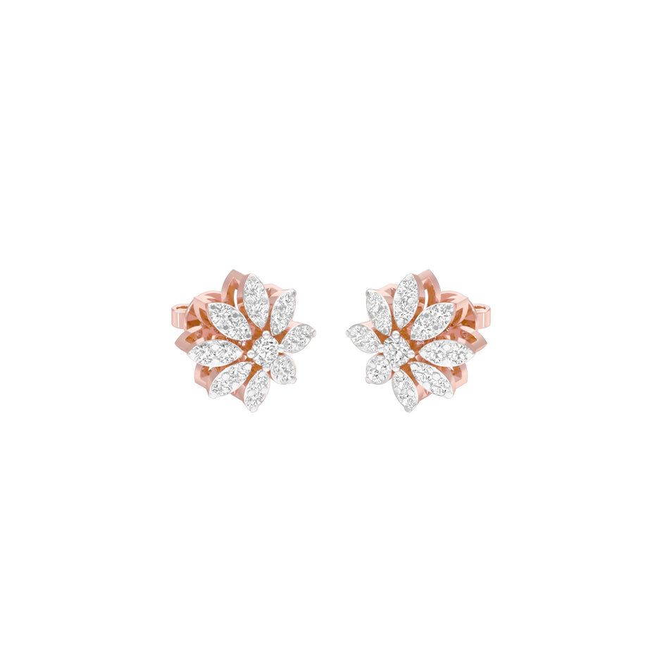 Botanic Blush Diamond Stud Earrings 18 KT / Rose Gold