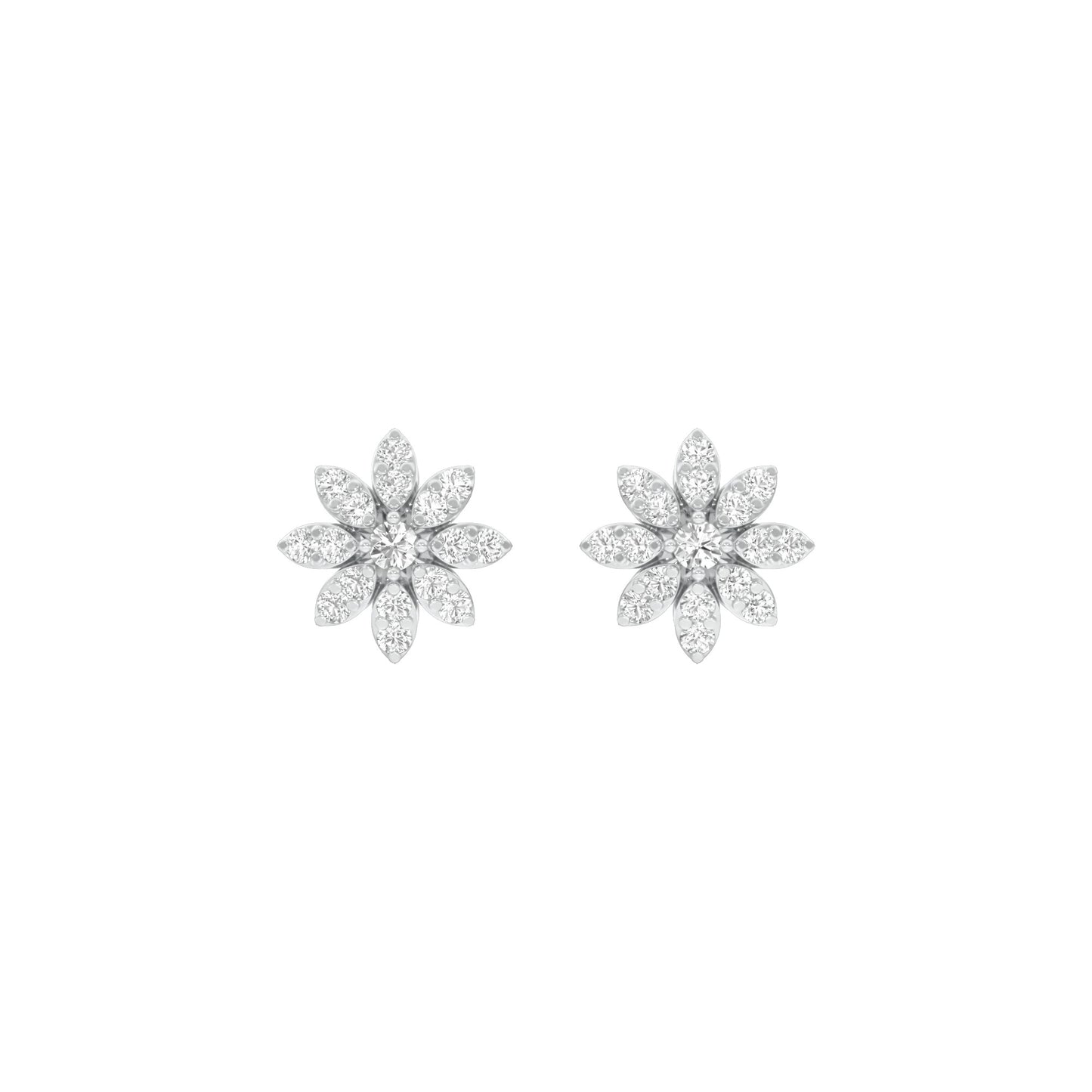 Botanic Blush Diamond Stud Earrings 18 KT / White Gold