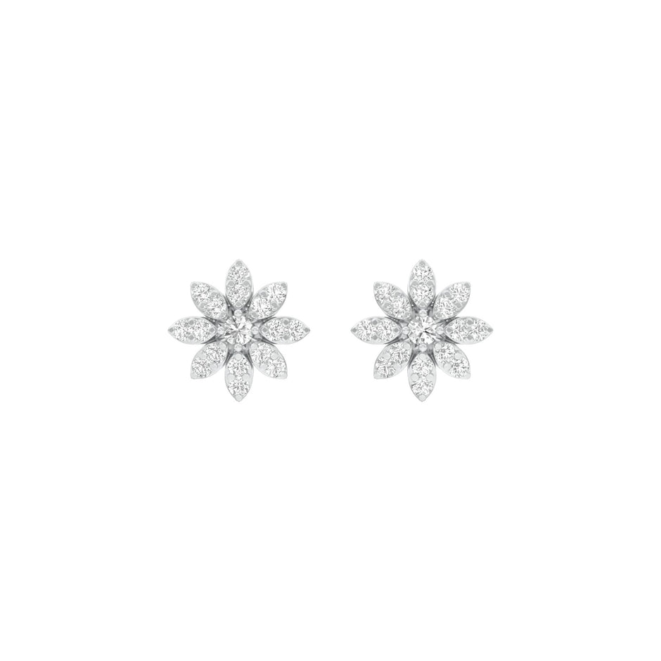 Botanic Blush Diamond Stud Earrings 18 KT / White Gold