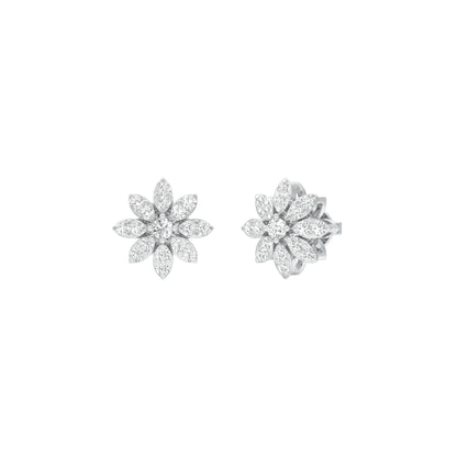 Botanic Blush Diamond Stud Earrings 18 KT / White Gold
