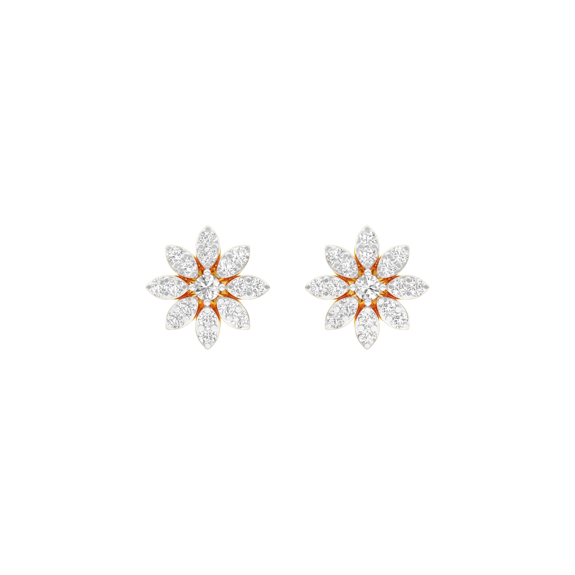 Botanic Blush Diamond Stud Earrings 18 KT / Yellow Gold