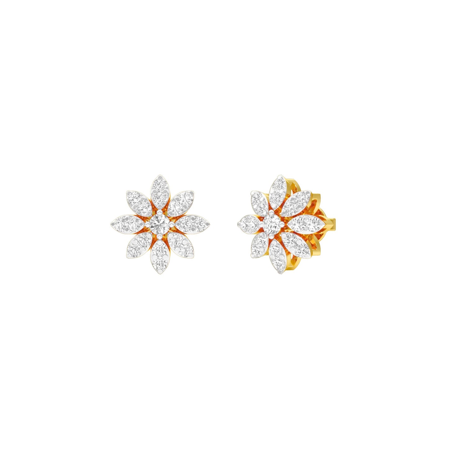 Botanic Blush Diamond Stud Earrings 18 KT / Yellow Gold