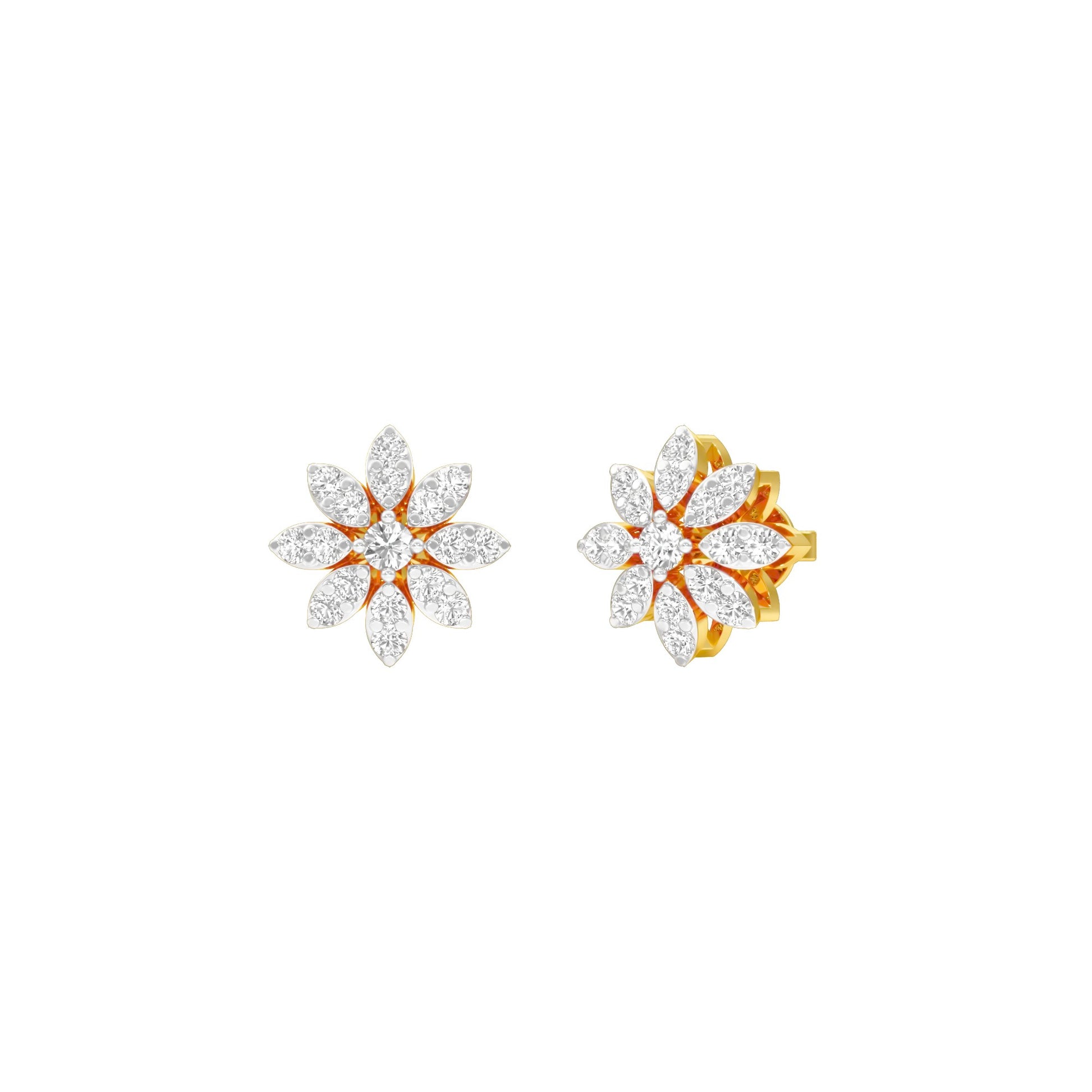 Botanic Blush Diamond Stud Earrings 18 KT / Yellow Gold