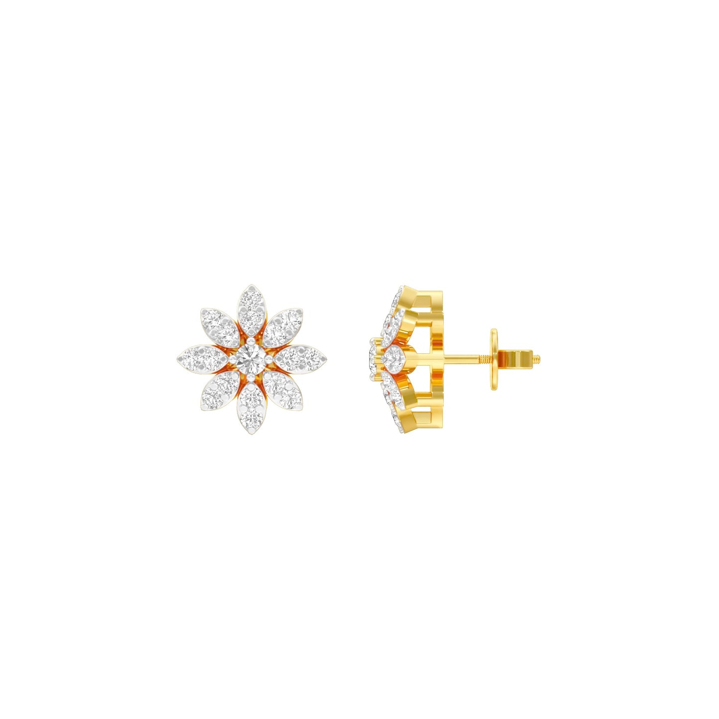 Botanic Blush Diamond Stud Earrings 18 KT / Yellow Gold