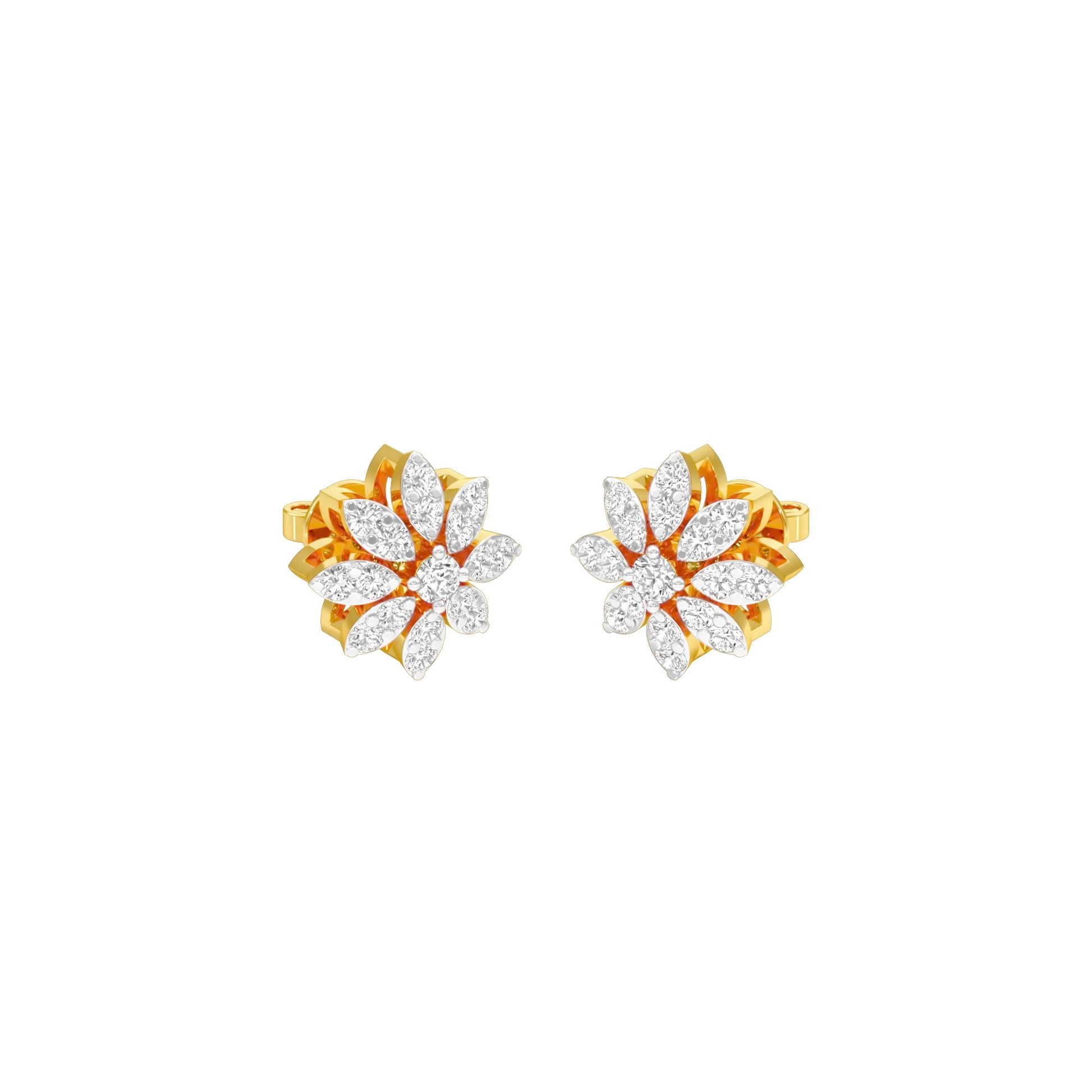 Botanic Blush Diamond Stud Earrings 18 KT / Yellow Gold