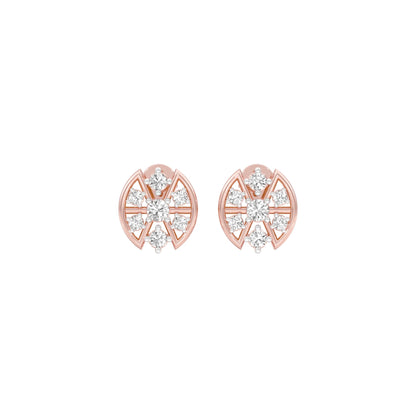 Cut Geometry Diamond Stud Earrings 18 KT / Rose Gold