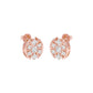 Cut Geometry Diamond Stud Earrings 18 KT / Rose Gold