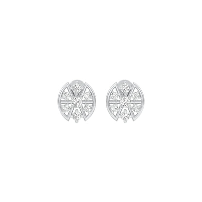 Cut Geometry Diamond Stud Earrings 18 KT / White Gold