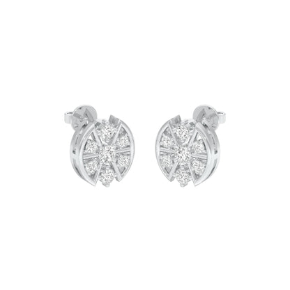 Cut Geometry Diamond Stud Earrings 18 KT / White Gold
