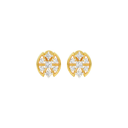 Cut Geometry Diamond Stud Earrings 18 KT / Yellow Gold