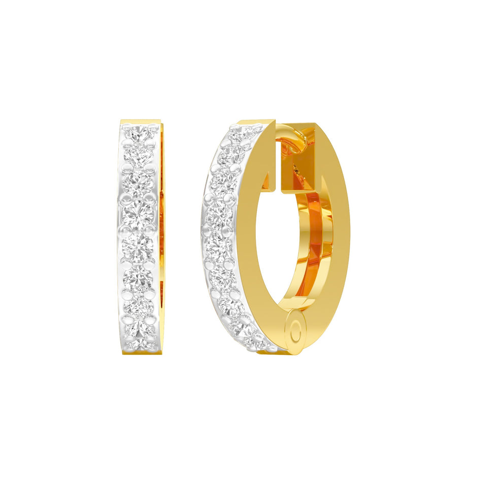 Arcline Diamond Bali Earrings 18 KT / Yellow Gold