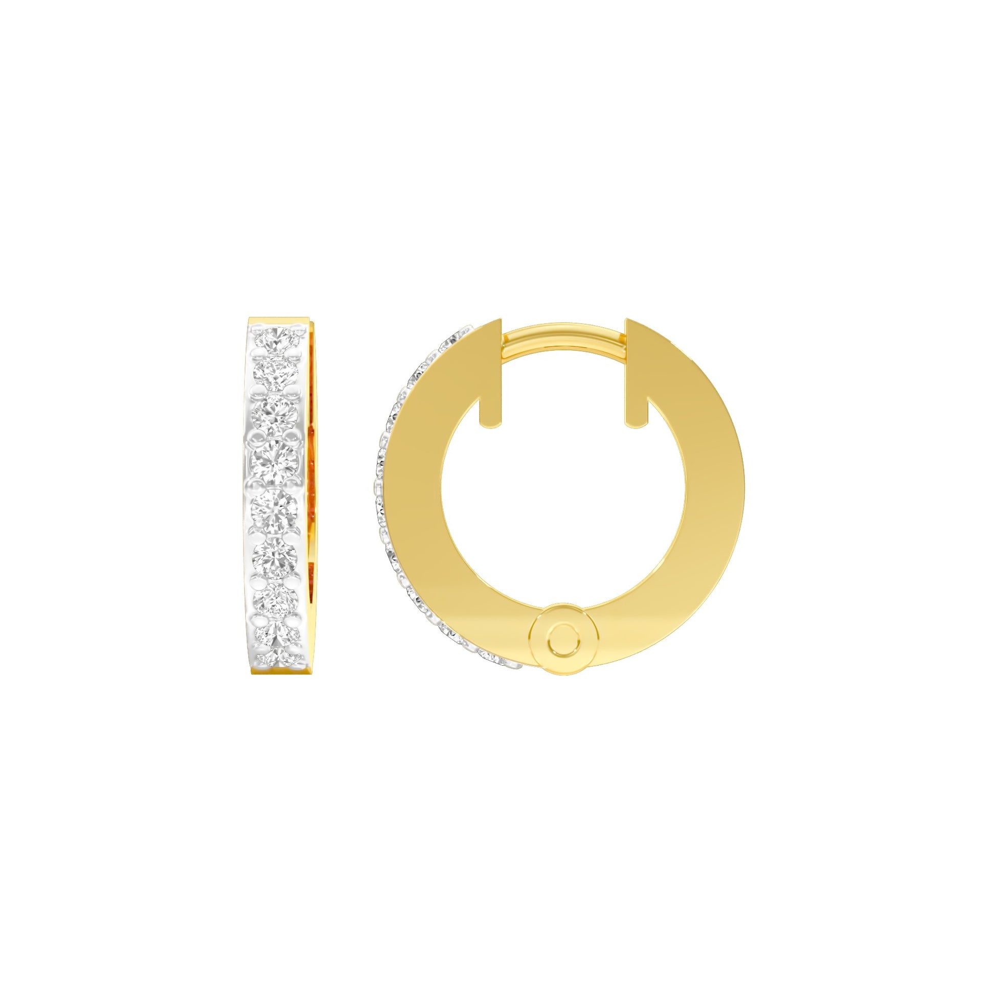Arcline Diamond Bali Earrings 18 KT / Yellow Gold