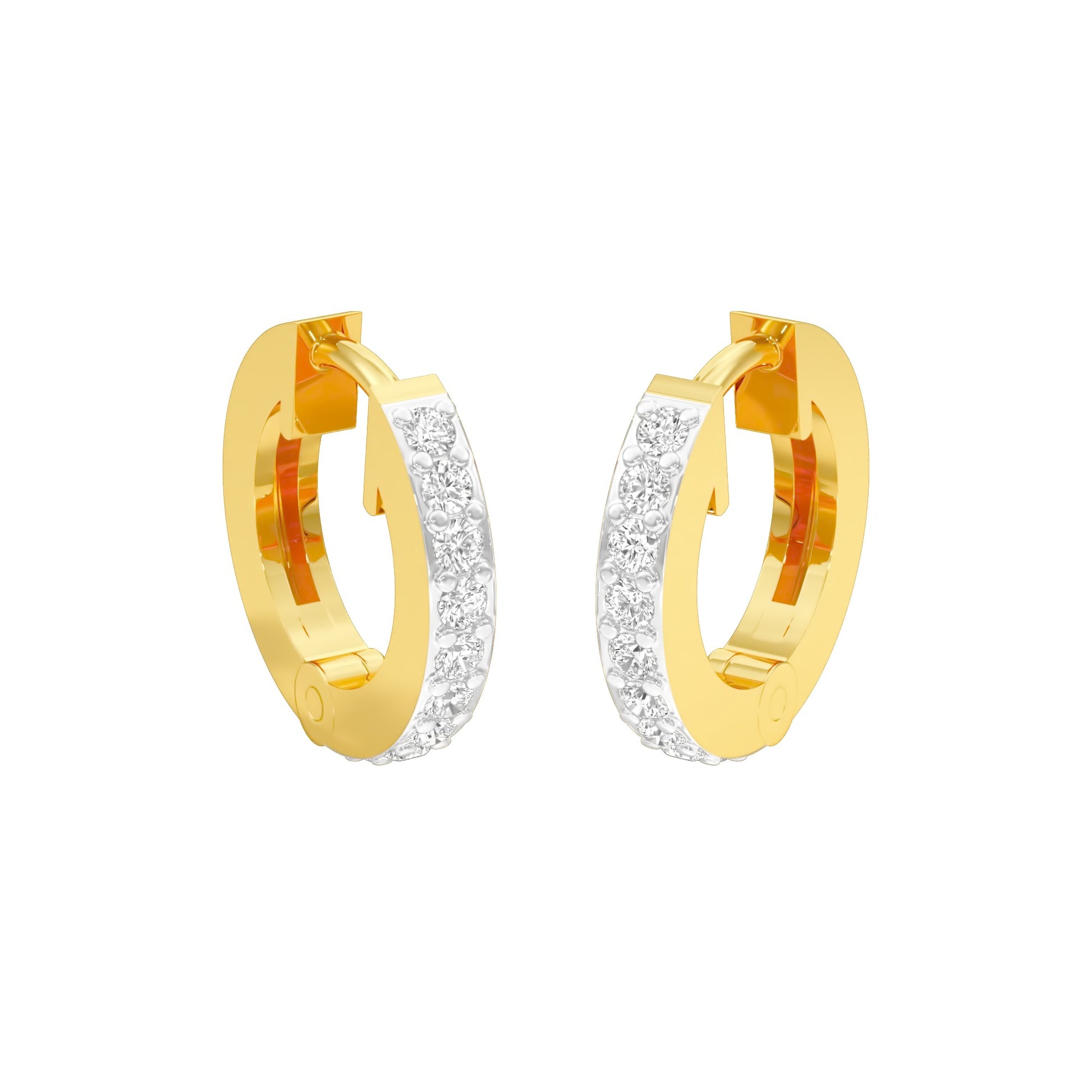 Arcline Diamond Bali Earrings 18 KT / Yellow Gold