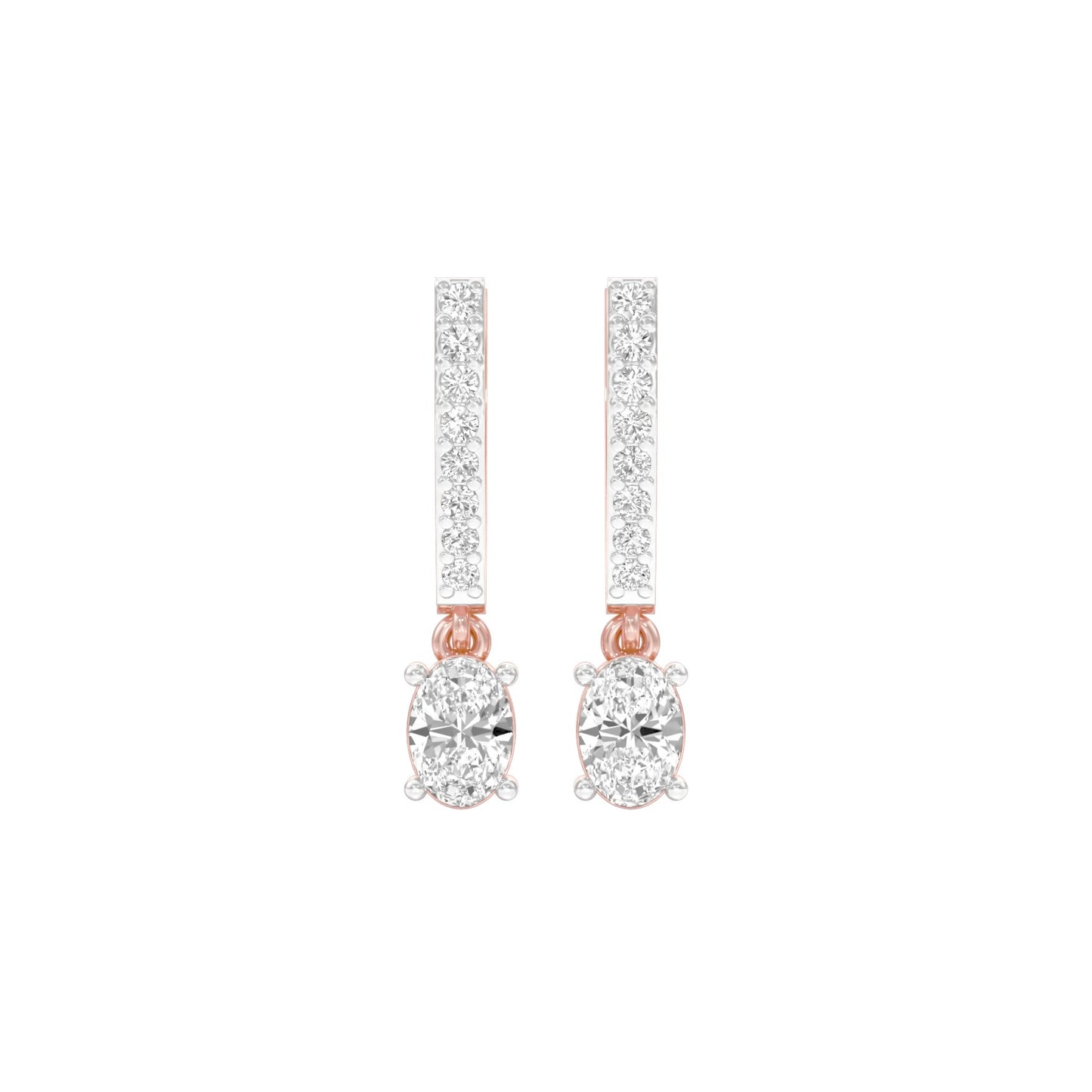 Tiered Diamond Drop Earrings 18 KT / Rose Gold