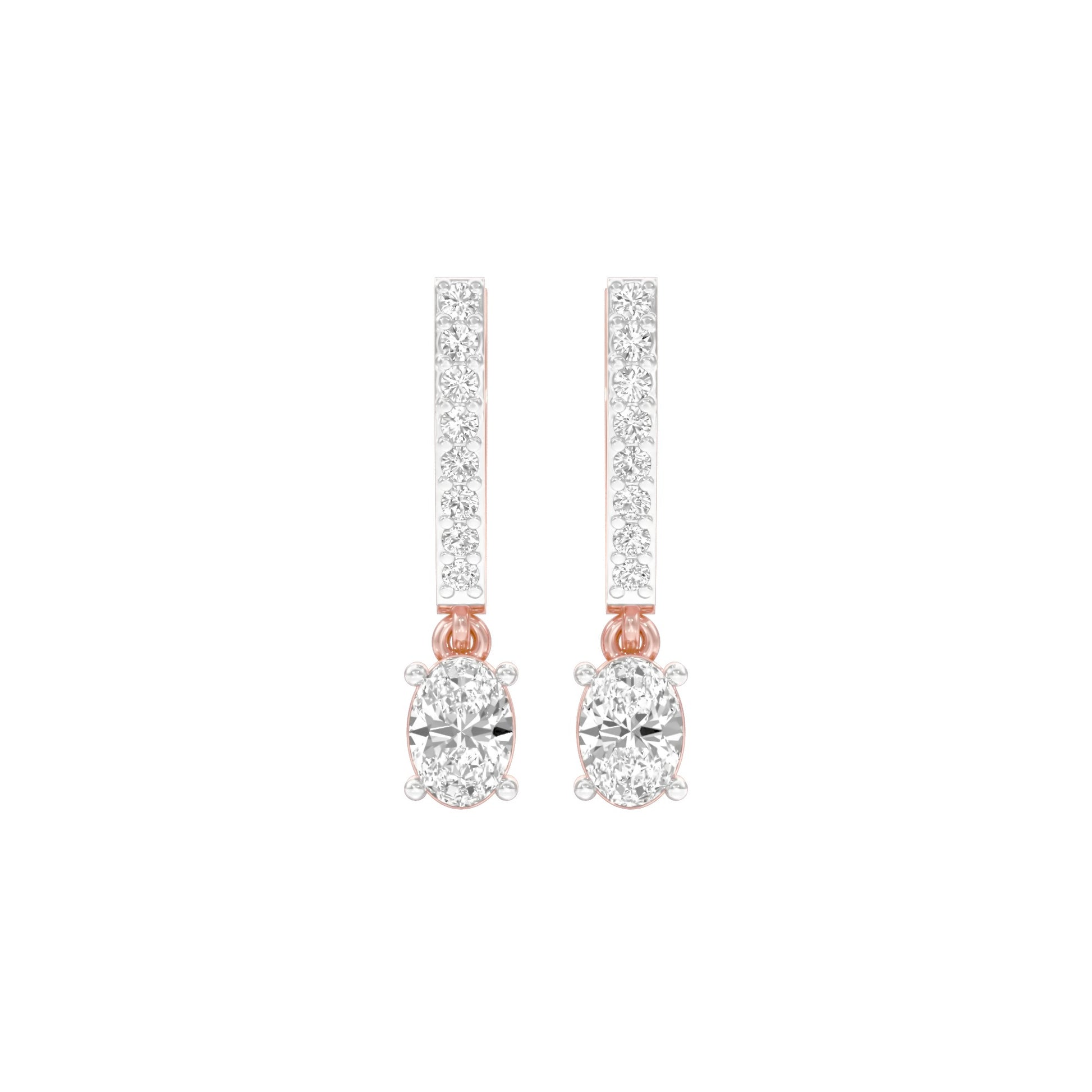 Tiered Diamond Drop Earrings 18 KT / Rose Gold