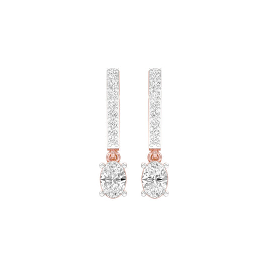 Tiered Diamond Drop Earrings 18 KT / Rose Gold
