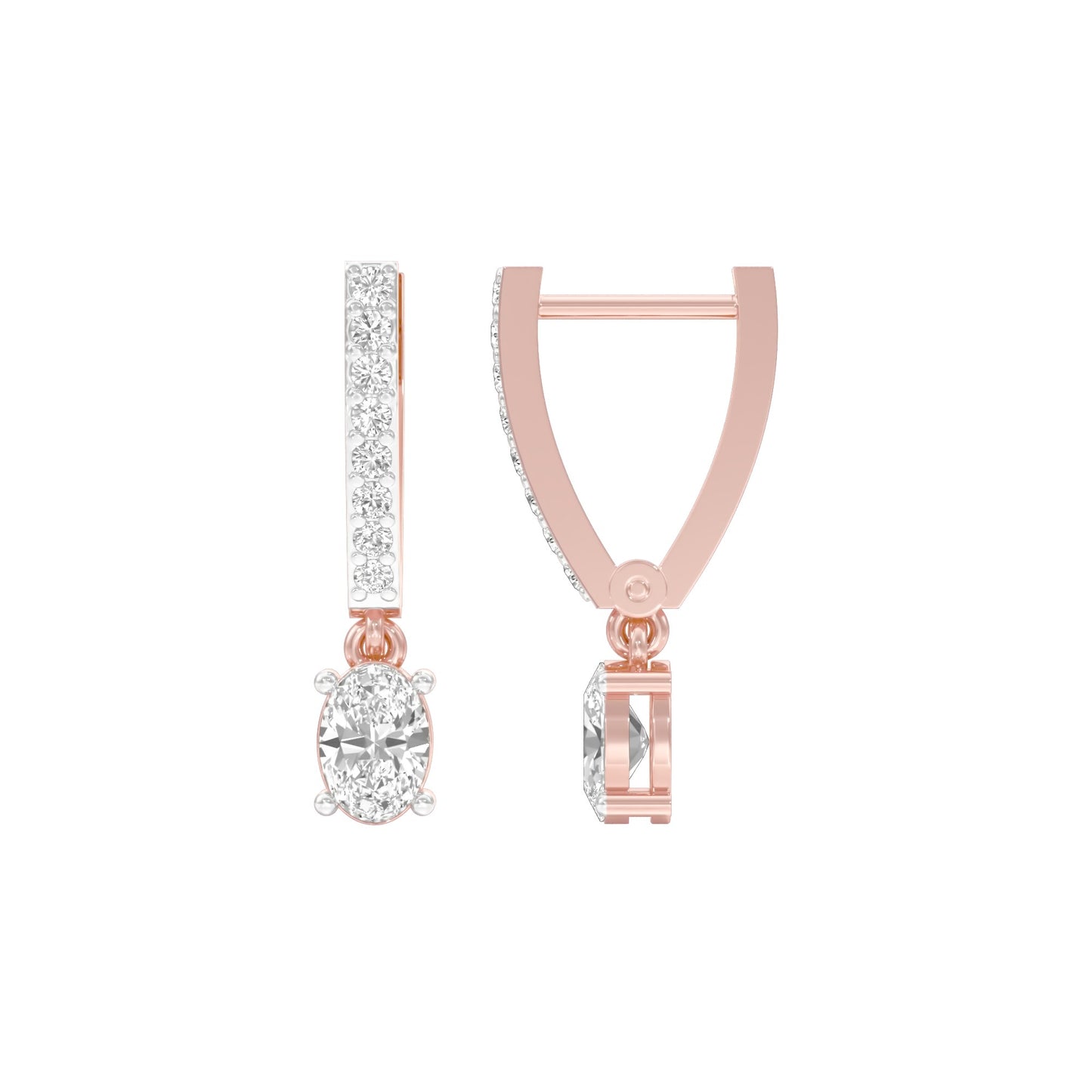 Tiered Diamond Drop Earrings 18 KT / Rose Gold