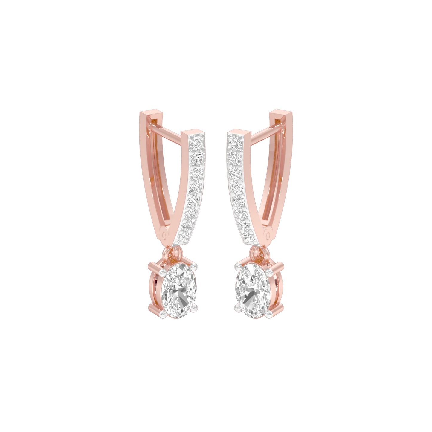Tiered Diamond Drop Earrings 18 KT / Rose Gold