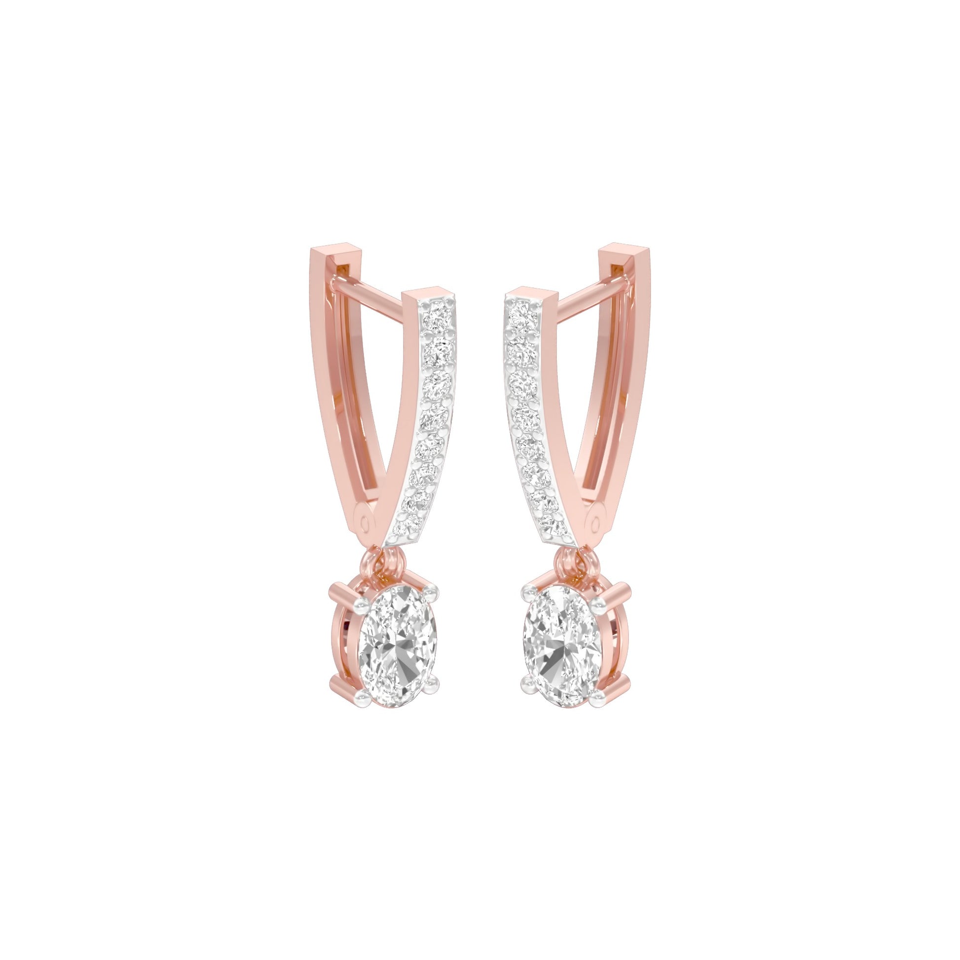 Tiered Diamond Drop Earrings 18 KT / Rose Gold