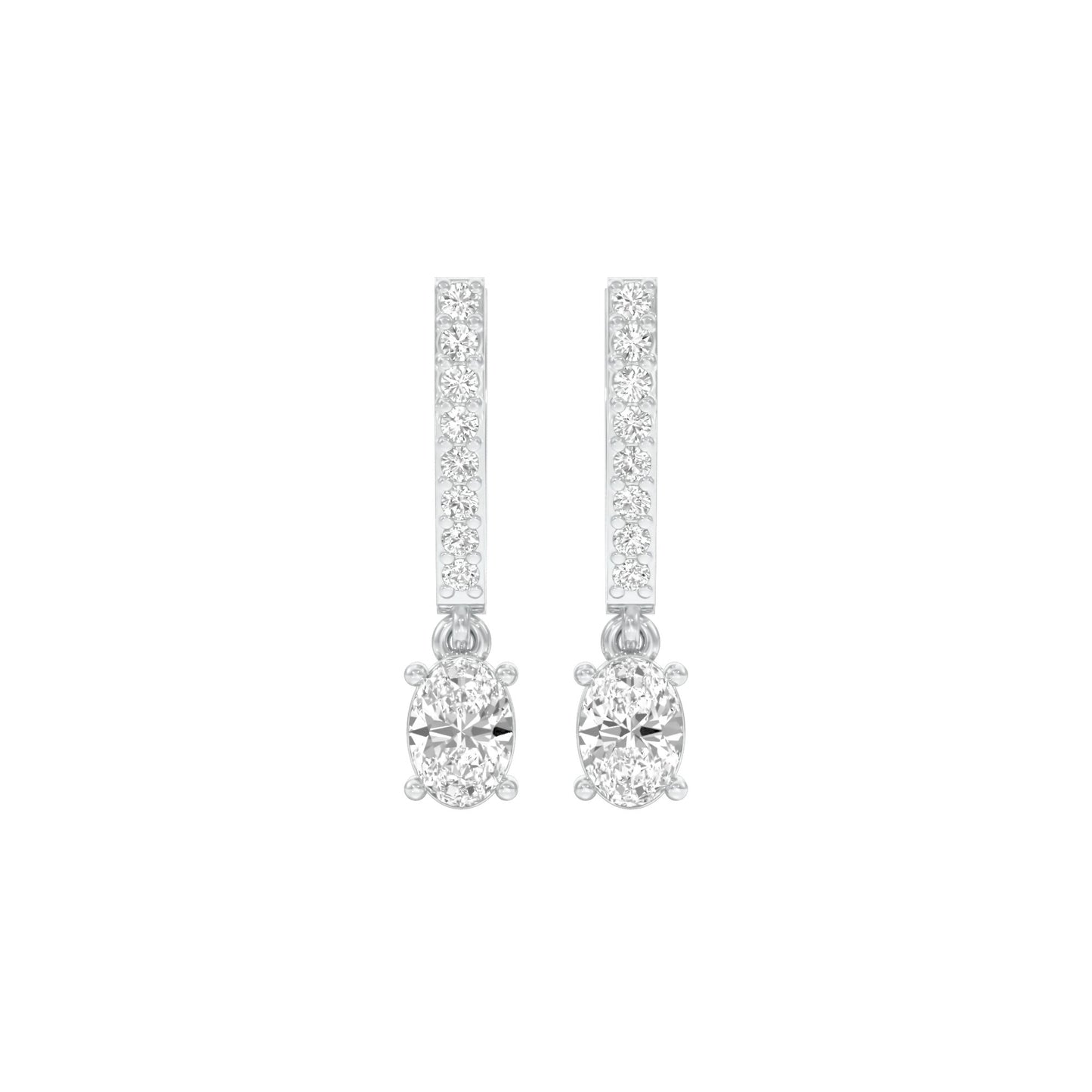 Tiered Diamond Drop Earrings 18 KT / White Gold
