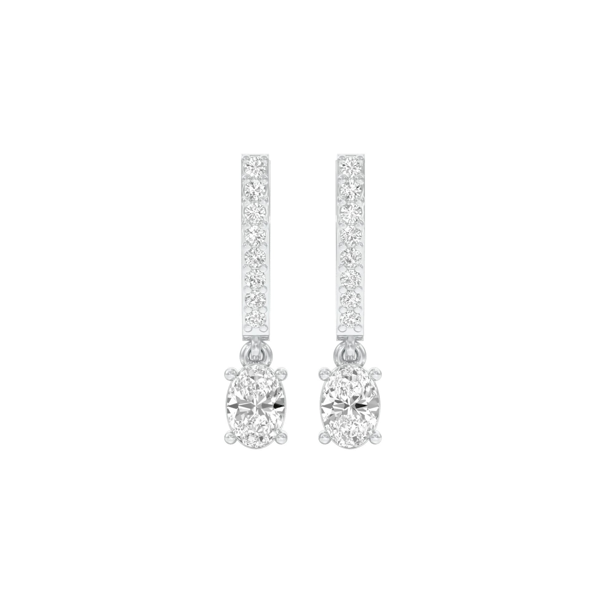 Tiered Diamond Drop Earrings 18 KT / White Gold
