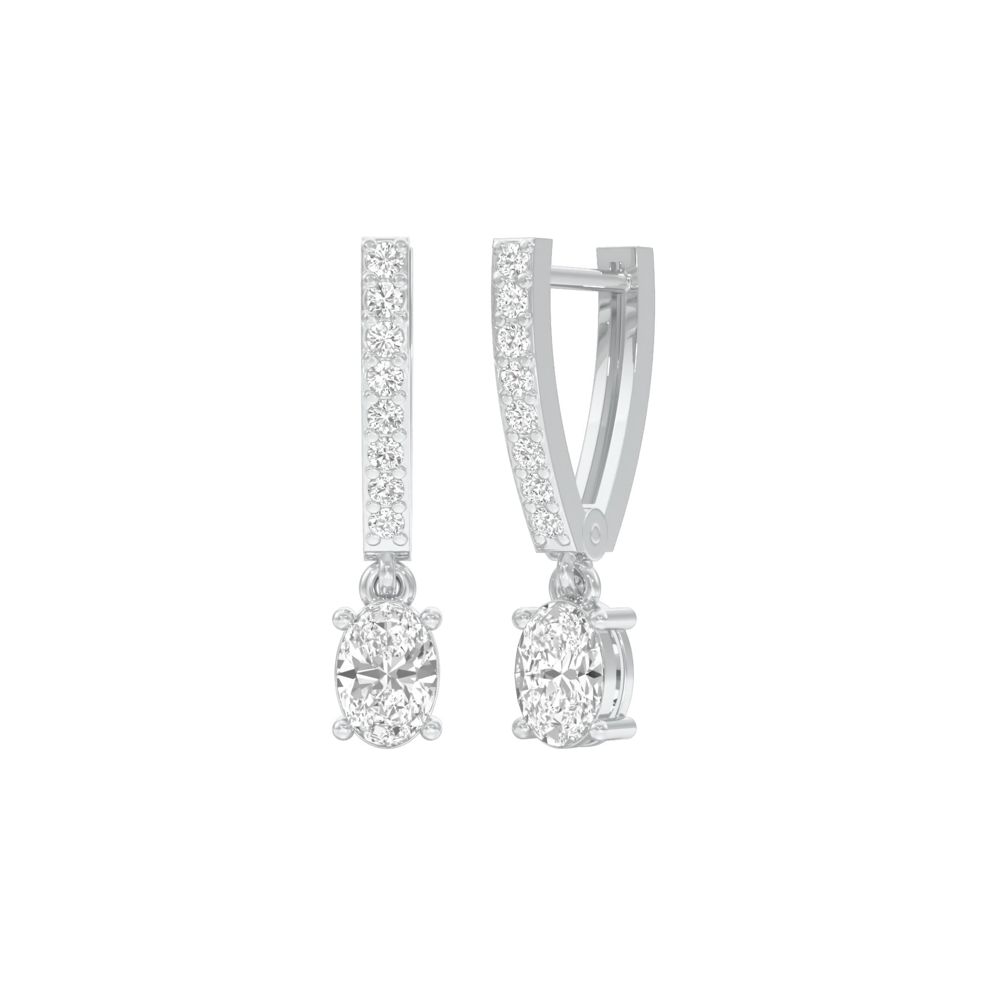Tiered Diamond Drop Earrings 18 KT / White Gold