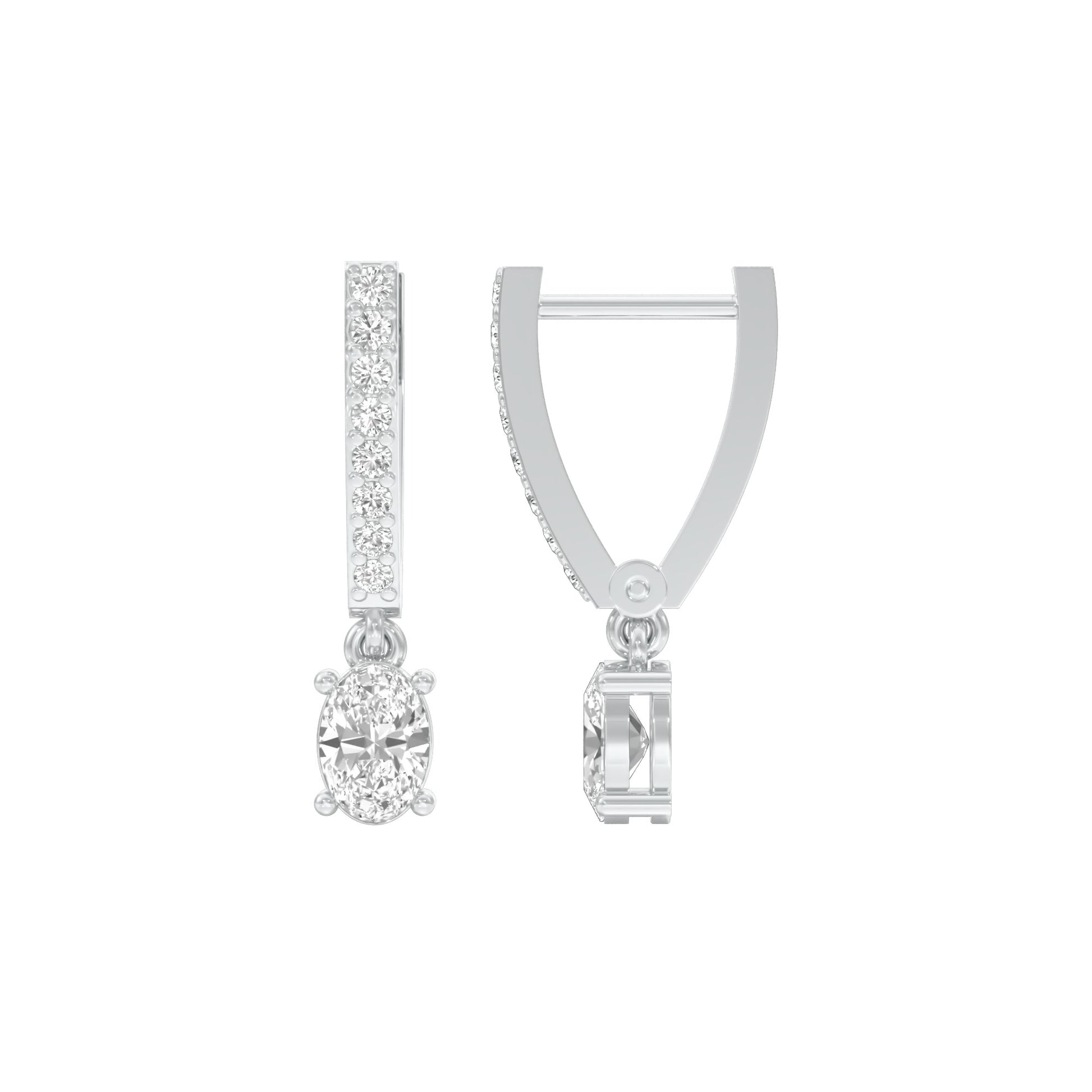 Tiered Diamond Drop Earrings 18 KT / White Gold