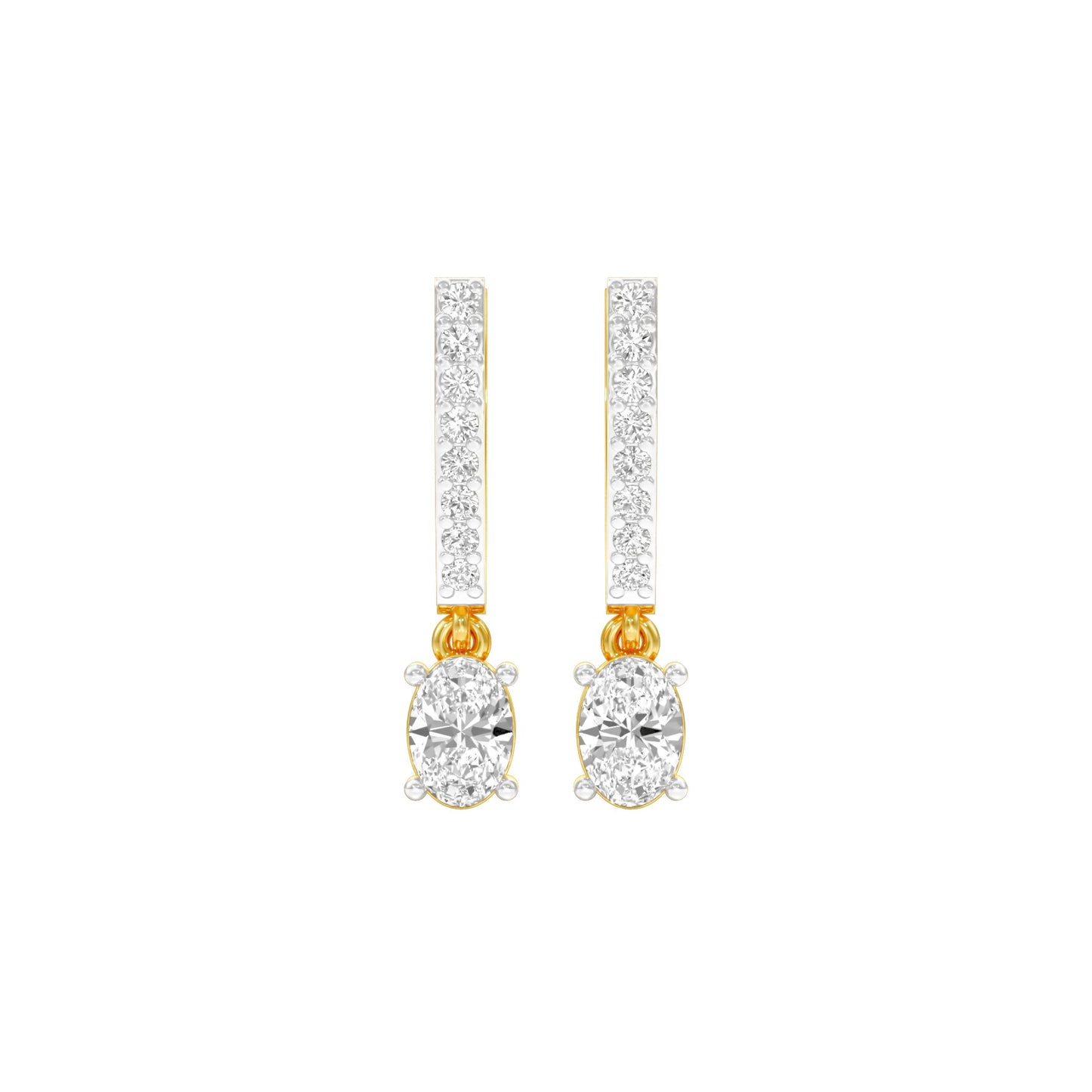 Tiered Diamond Drop Earrings 18 KT / Yellow Gold