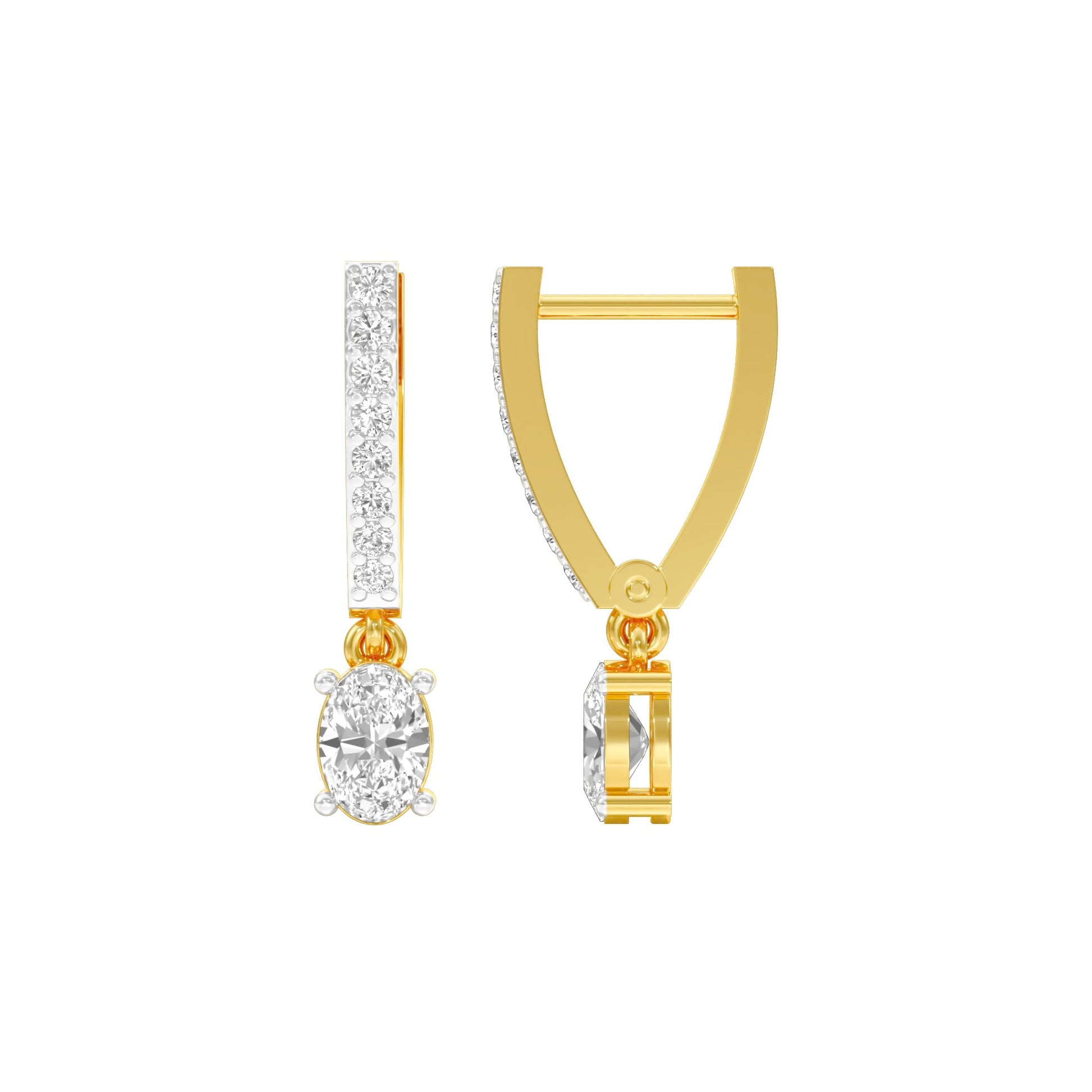 Tiered Diamond Drop Earrings 18 KT / Yellow Gold