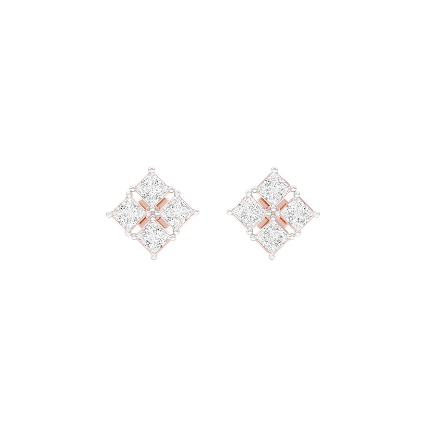 Silent Stars Diamond Stud Earrings 18 KT / Rose Gold