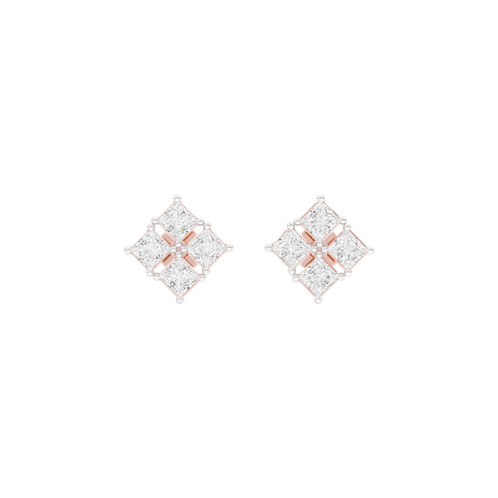 Silent Stars Diamond Stud Earrings 18 KT / Rose Gold