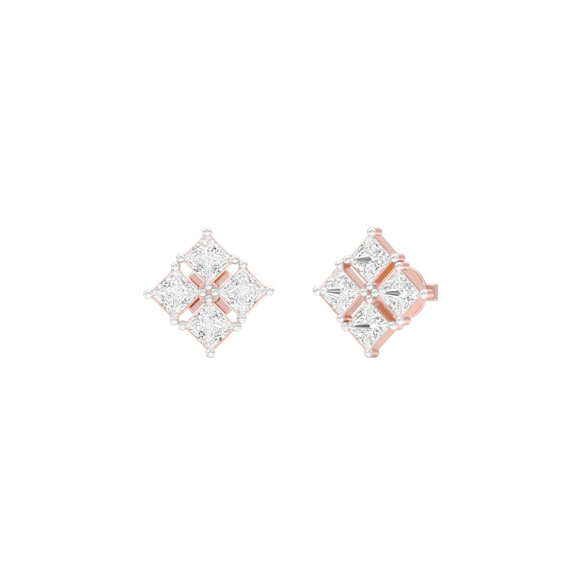 Silent Stars Diamond Stud Earrings 18 KT / Rose Gold