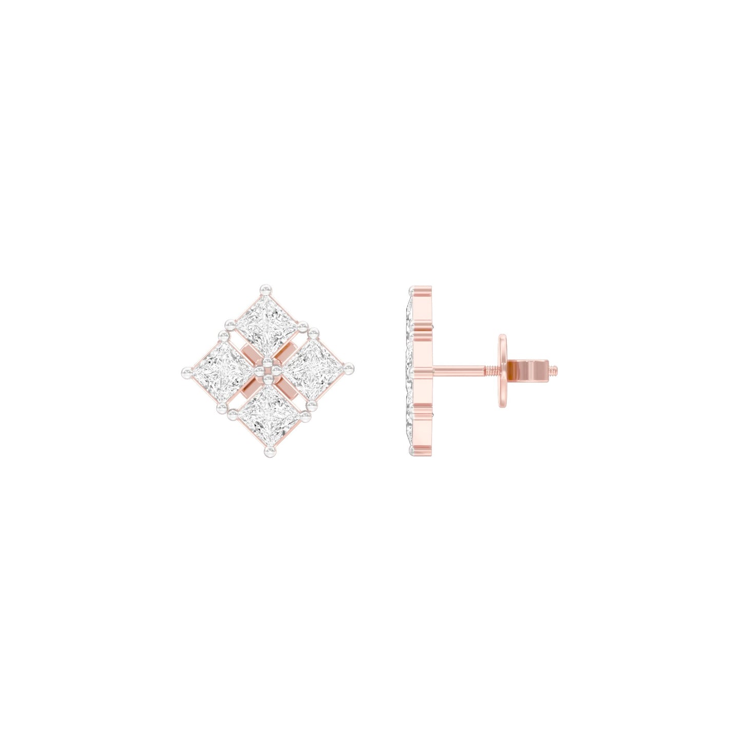 Silent Stars Diamond Stud Earrings 18 KT / Rose Gold