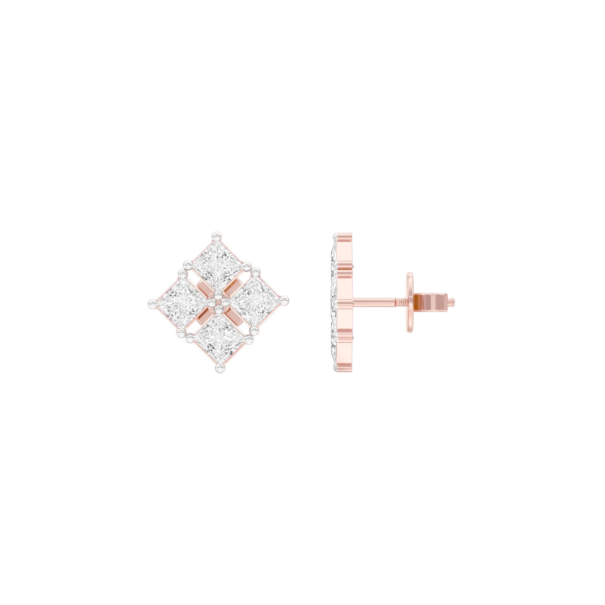 Silent Stars Diamond Stud Earrings 18 KT / Rose Gold