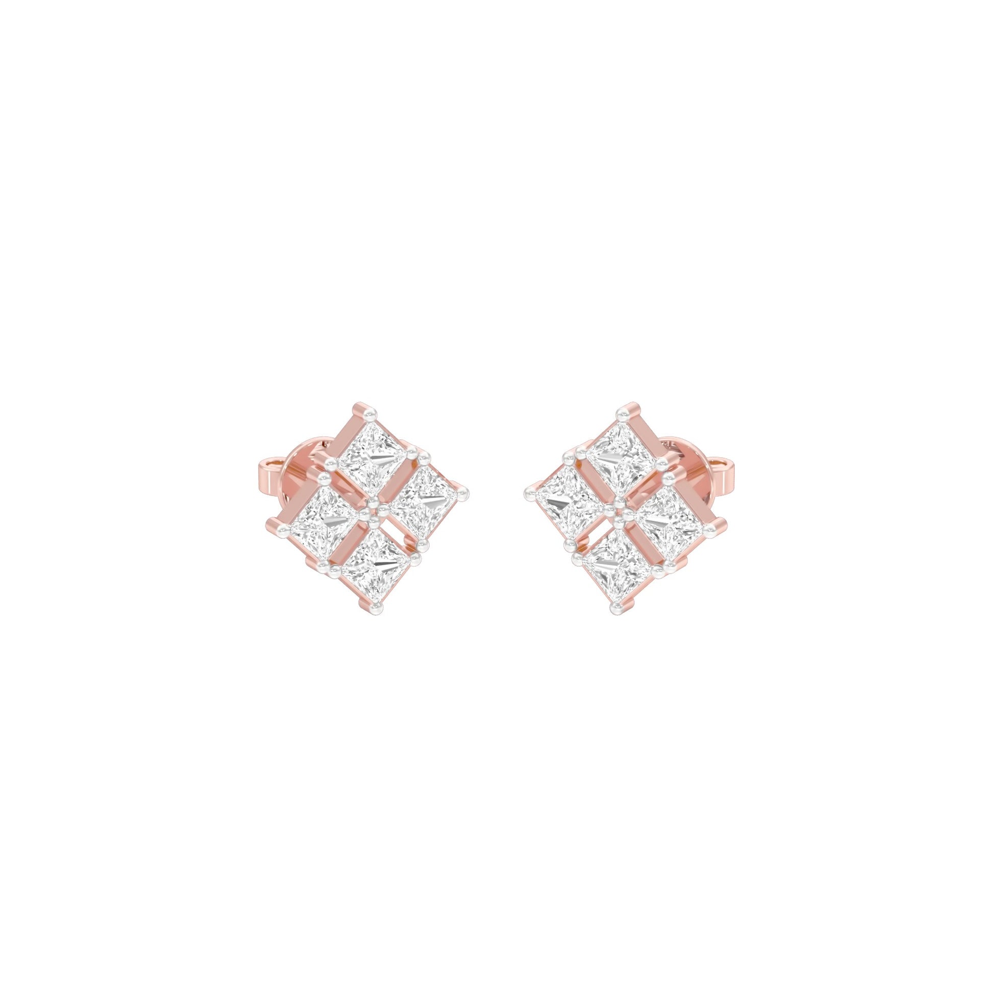 Silent Stars Diamond Stud Earrings 18 KT / Rose Gold