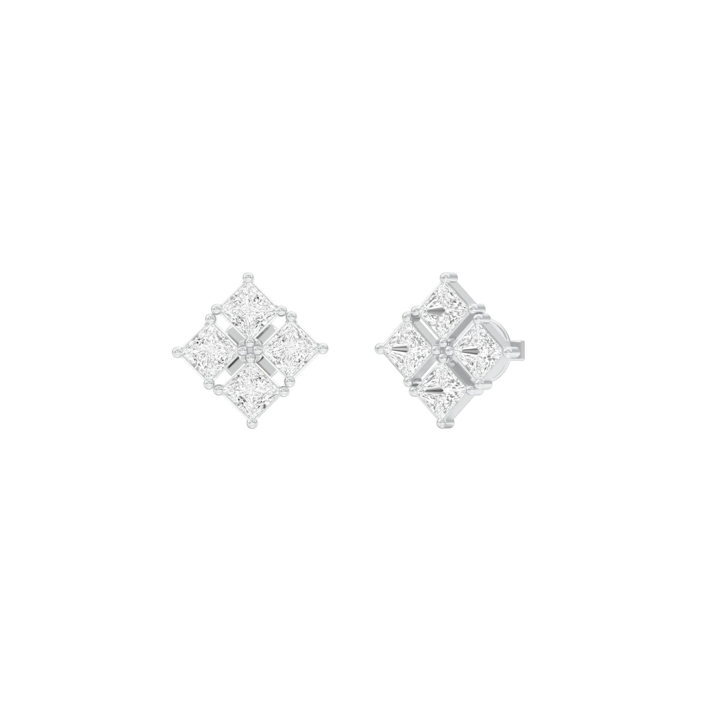 Silent Stars Diamond Stud Earrings 18 KT / White Gold