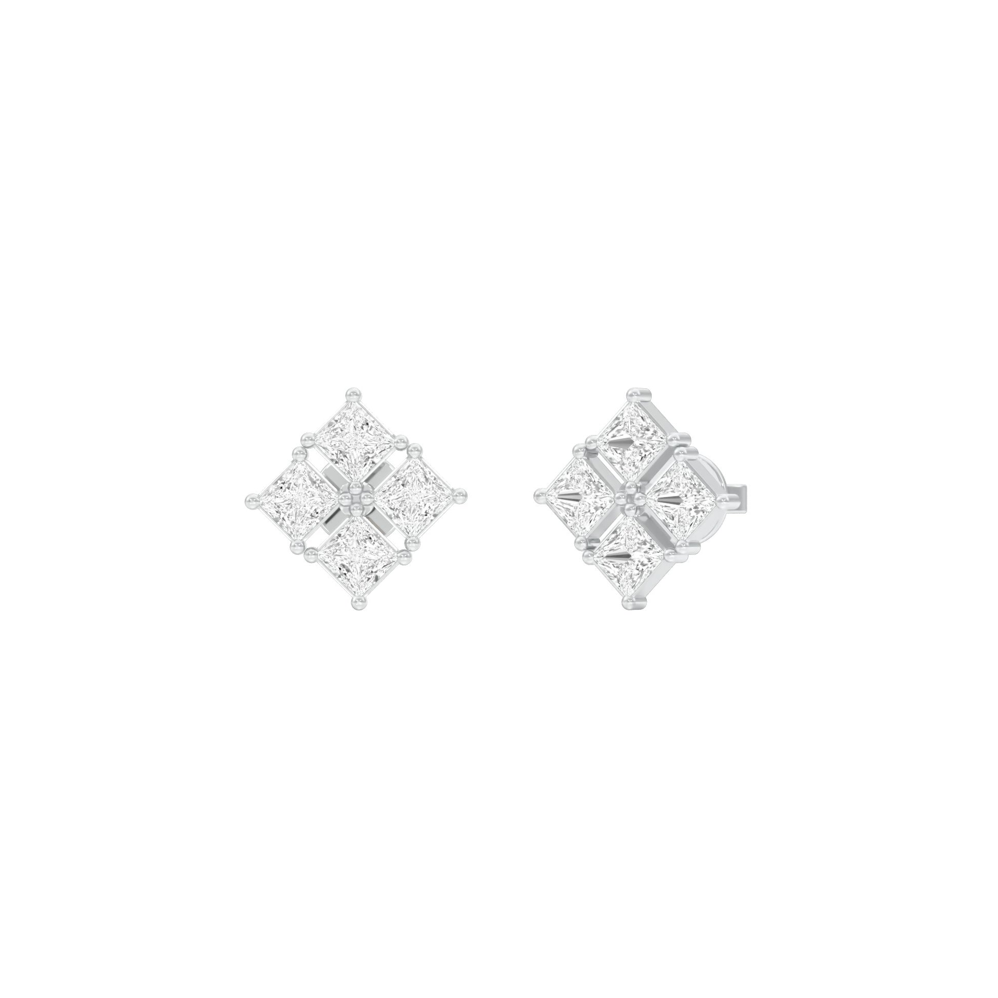 Silent Stars Diamond Stud Earrings 18 KT / White Gold