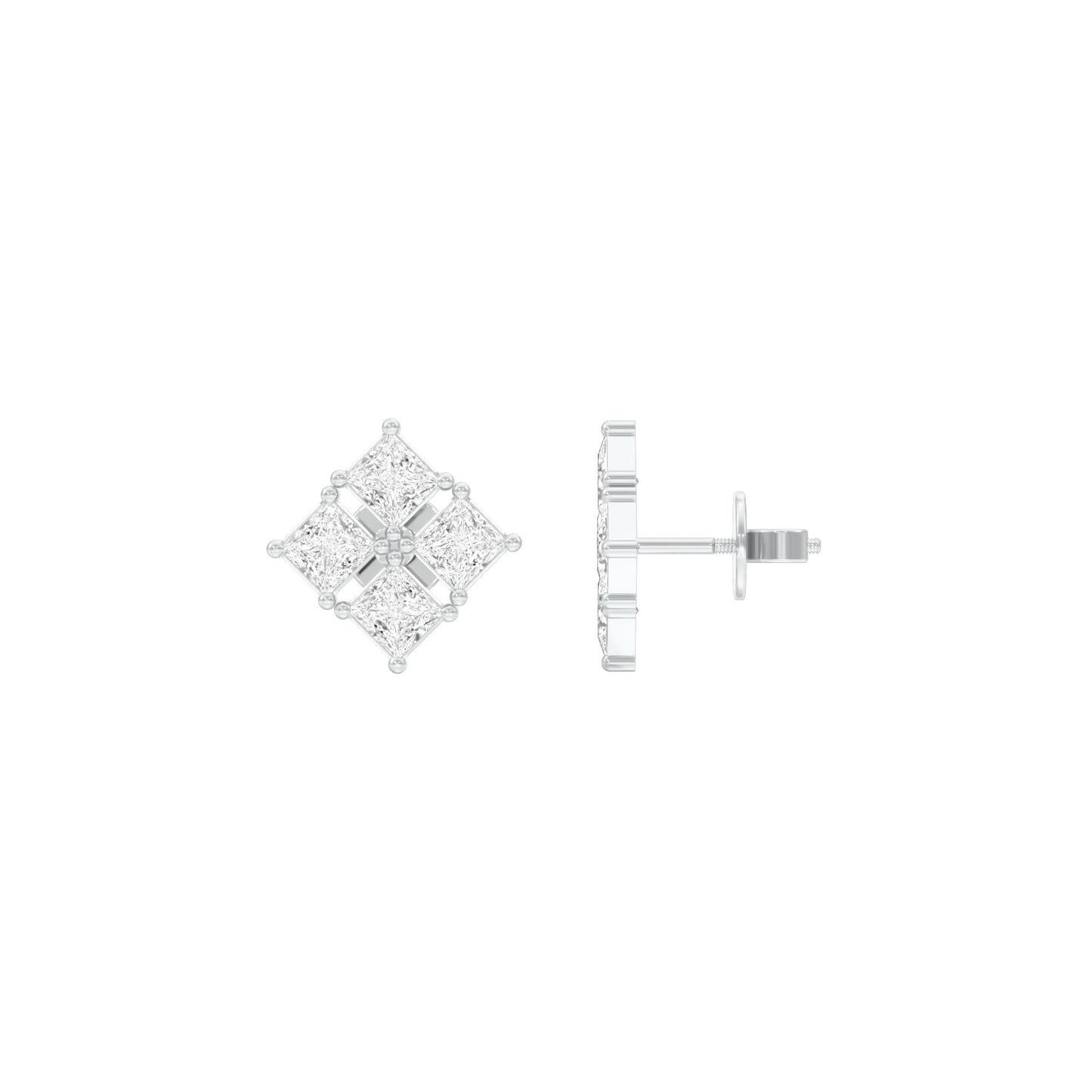 Silent Stars Diamond Stud Earrings 18 KT / White Gold