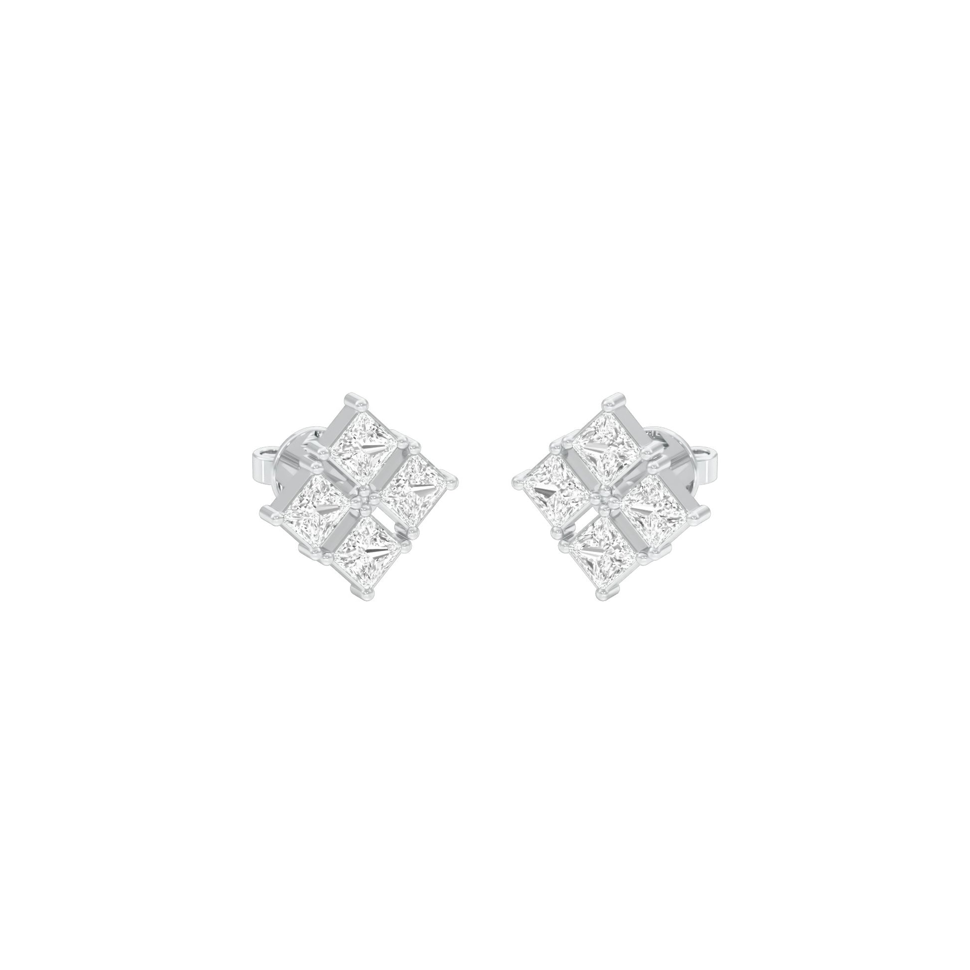 Silent Stars Diamond Stud Earrings 18 KT / White Gold